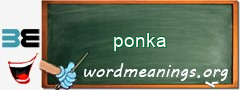 WordMeaning blackboard for ponka